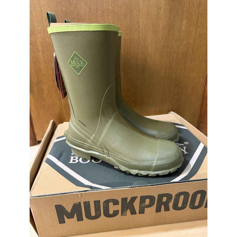 Muck Men's Size 9 Harvester 12" Olive Green Mid Rubber Boot MRBMM300‎